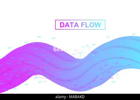 Big Data Analytics und Business Intelligence. Digitale analytics Konzept mit Graphen und Diagrammen. Finanzplan Infografik. Vector Illustration. Stock Vektor