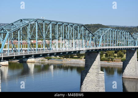 Walnut Street Bridge in Chattanooga, Tennessee Stockfoto
