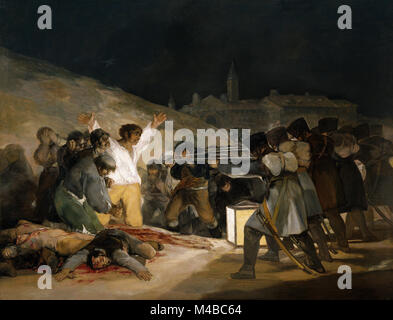 Francisco de Goya - The Third von Mai 1808 in Madrid; Die Hinrichtungen auf Hügel von Principe Pio Stockfoto