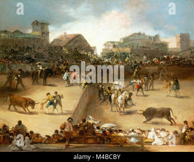 Francisco de Goya - Stierkampf in einem Ring geteilt Stockfoto