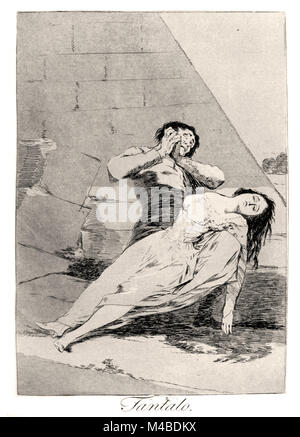 Francisco de Goya - Tantalas 1799. Platte 9 von Los Caprichos. Stockfoto