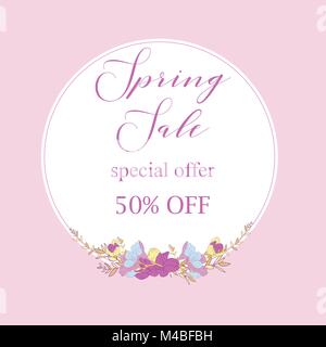 Frühling Verkauf Banner, Verkauf, Plakat, Flyer, Verkauf Verkauf Vektor. Stock Vektor