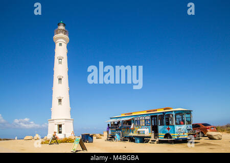 NOORD, Aruba - 15. MÄRZ 2017: Kalifornien Leuchtturm bei Hudishibana Sehenswürdigkeit in der Nähe von Arashi Beach Stockfoto