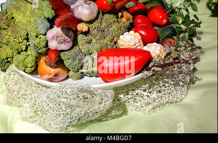 Gemüseernte wird auf der Messe verkauft. Stockfoto