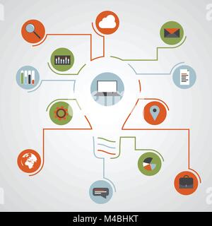 Glühbirne und Infografik Symbole, Vektor Stock Vektor