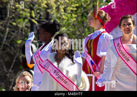 NCSS Staaten Kirschblüte Prinzessinnen während der Parade in Washington DC Stockfoto