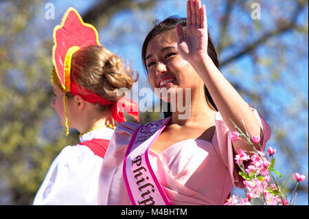 NCSS Staaten Kirschblüte Prinzessinnen während der Parade in Washington DC Stockfoto