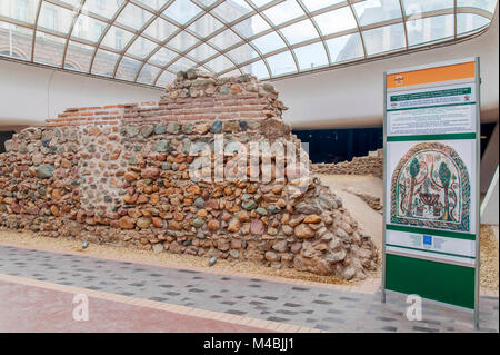 SOFIA, Bulgarien - 03 Januar: Ruinen der römischen Gebäude in offenen u-Museum, zwischen den U-Bahnhöfen Serdika am 03 Januar, 2017 in Sofia, Bulgar Stockfoto