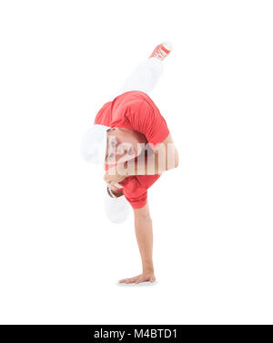 Teenager tanzen Breakdance in Aktion Stockfoto