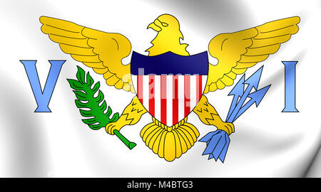 Amerikanische Jungferninseln 3D-Markierung. Stockfoto