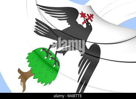 3D-Flagge der Walachei (1330-1859). Stockfoto