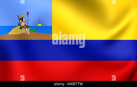 3D-Flagge Venezuela (1810 bis 1812 und 1813-1814). Stockfoto