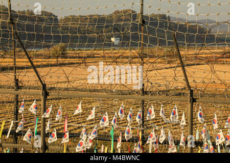 Die koreanische Demilitarisierte Zone oder DMZ, trennt Nord- und Südkorea. Stockfoto