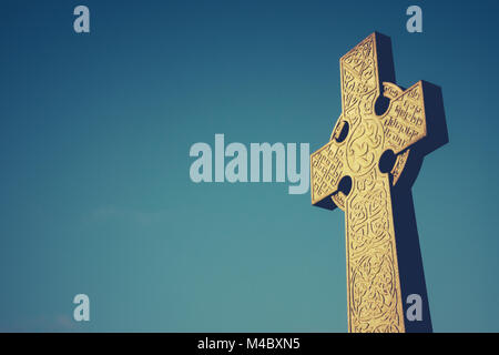 Keltisches Kreuz Grabstein Stockfoto