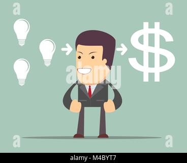 Mann Geld machen Stock Vektor