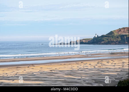 Den Leuchtturm auf der einen Rocky Point in Oregon Stockfoto