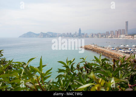 Benidorm ist eine Küstenstadt in der Provinz Alicante, Spanien Stockfoto