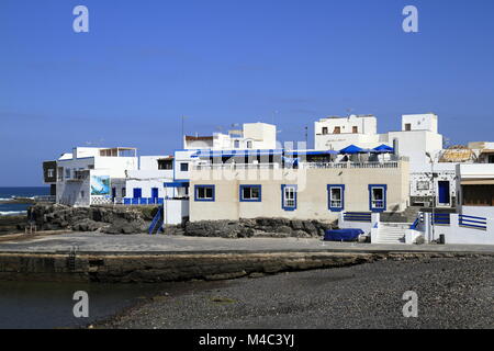 Street View in El Cotillo auf Fuerteventura, Spanien Stockfoto