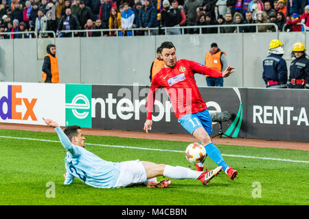 Februar 16, 2018: Constantin FCSB Budescu Nr. 11 (Bukarest) während der UEFA Europa League 2017-2018, eine Runde 32, erste Etappe, zwischen FCSB Bukarest (ROU) und SS Lazio Roma (ITA) auf nationaler Arena, Bukarest, Rumänien ROU. Foto: Cronos/Catalin Soare Stockfoto