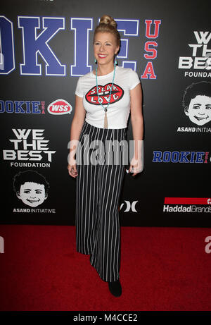 Los Angeles, Ca, USA. 15 Feb, 2018. Jodie Sweetin am 2018 Rookie USA Fashion Show an Milch in Los Angeles, Kalifornien am 15. Februar 2018. Credit: Faye Sadou/Medien Punch/Alamy leben Nachrichten Stockfoto