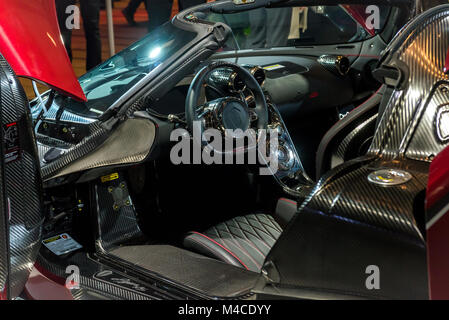 Toronto, Kanada. 15 Feb, 2018. Präsentation von Koenigsegg Agera RS Sport Auto beim Medien Vorschau Tag im 2018 Canadian International AutoShow (Feb. 16-25) am 15. Februar 2018 bei der Metro Toronto Convention Centre Credit: Anatoliy Cherkasov/Alamy leben Nachrichten Stockfoto