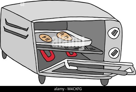 Ein Bild von einem retro Toaster Backofen. Stock Vektor