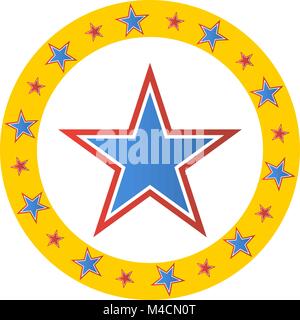 Ein Bild von einem Zirkus stern Kreis Emblem. Stock Vektor