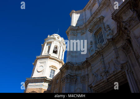 Kathedrale von Cádiz. Kathedrale Wand. Bild aufgenommen - Februar 10., 2018. Stockfoto