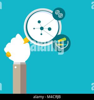 Ein Bild von einer Forschung über das menschliche Genom Symbol. Stock Vektor