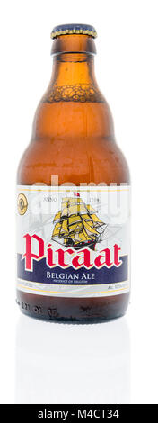 Winneconne, WI - 10. Februar 2018: eine Flasche Piraat belgisches Ale Bier auf einem isolierten Hintergrund. Stockfoto