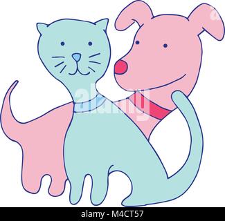 Ein Bild von einer Katze und Hund. Stock Vektor