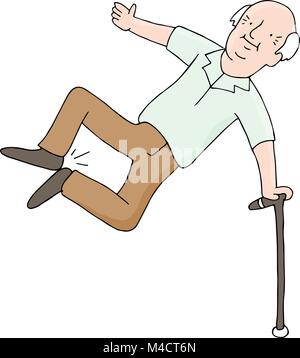 Ein Bild von einem älteren Mann seine Fersen klicken. Stock Vektor