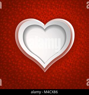 White Paper cut Liebe Herz für Valentinstag Stock Vektor