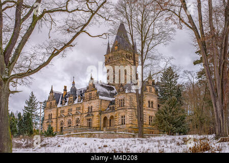 Jagdschloss Hummelshain im Winter Stockfoto