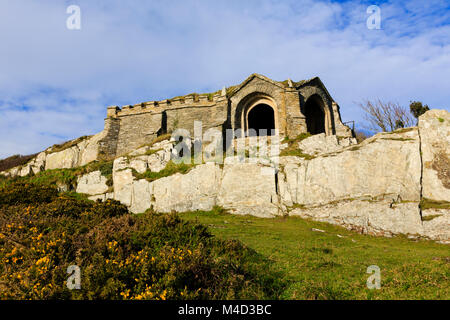 Königin Adelaides Grotte, Penlee Battery auf der Rame Head Halbinsel, Cornwall, England. Verwendet in der TV-Serie Delicious. Stockfoto