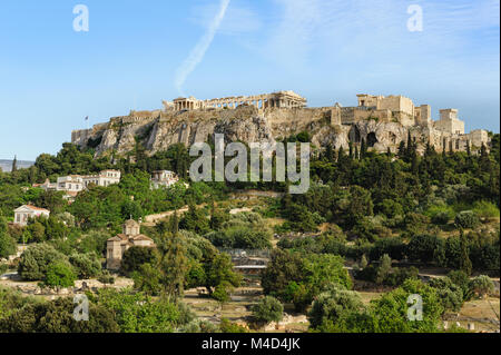 Akropolis-Hügel-tagsüber Stockfoto