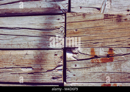 Holz- Hintergrund. Holzboden an der Küste von Cádiz. Stockfoto