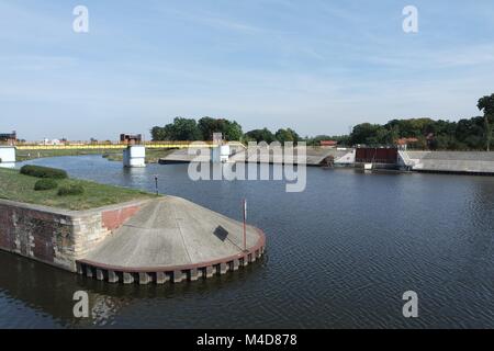 Schleuse in Oberschlesien, Kozle-stra Stockfoto