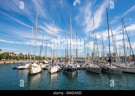 Die Marina Port Vell in Barcelona Stockfoto