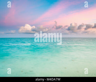 Pointe d'Esny Strand bei Sonnenuntergang, Mauritius. Stockfoto