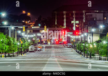 Montgomery alabam Downtown bei Nacht Stockfoto