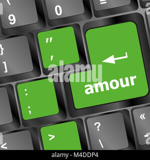 Computer-Tastatur mit Amour Wort auf enter-Taste Stockfoto