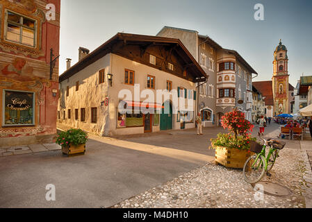 Obermarkt Straße in Mittenwald, Deutschland Stockfoto