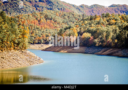 Naturszenen arounf See Fontana in Great Smoky Mountains Stockfoto