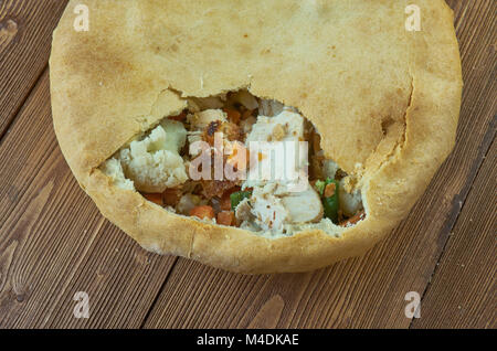 Hähnchen Schenkel Pot Pie Stockfoto