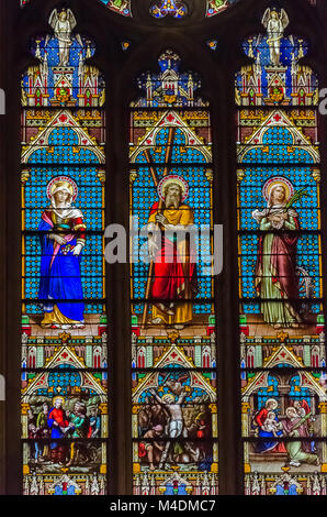 Kirchenfenster der St. Patrick's Cathedral Stockfoto