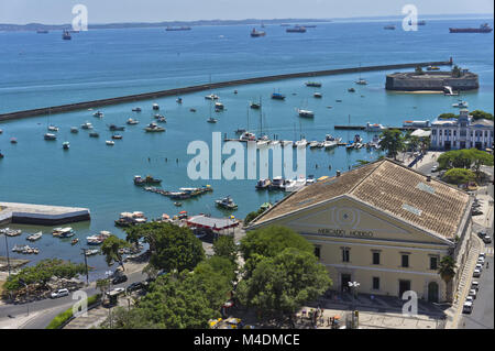 Salvador de Bahia, Brasilien, Blick auf den alten Hafen Stockfoto