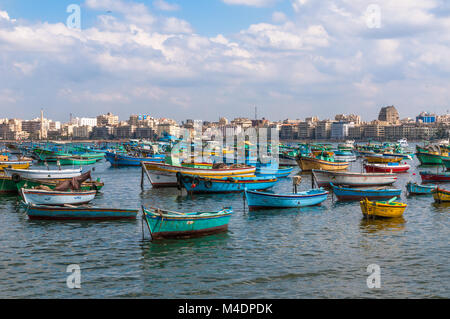 Ansicht des Hafens von Alexandria, Ägypten Stockfoto