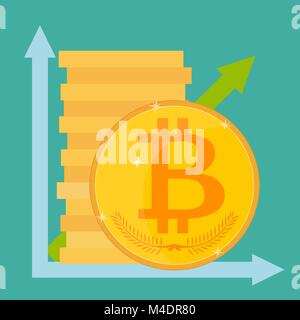 Cryptocurrency Technologie, bitcoin Exchange, Bitcoin Mining, e-Wallet Stock Vektor