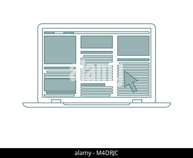 Laptop Flachbild-Symbol. Computer Symbol. Stock Vektor